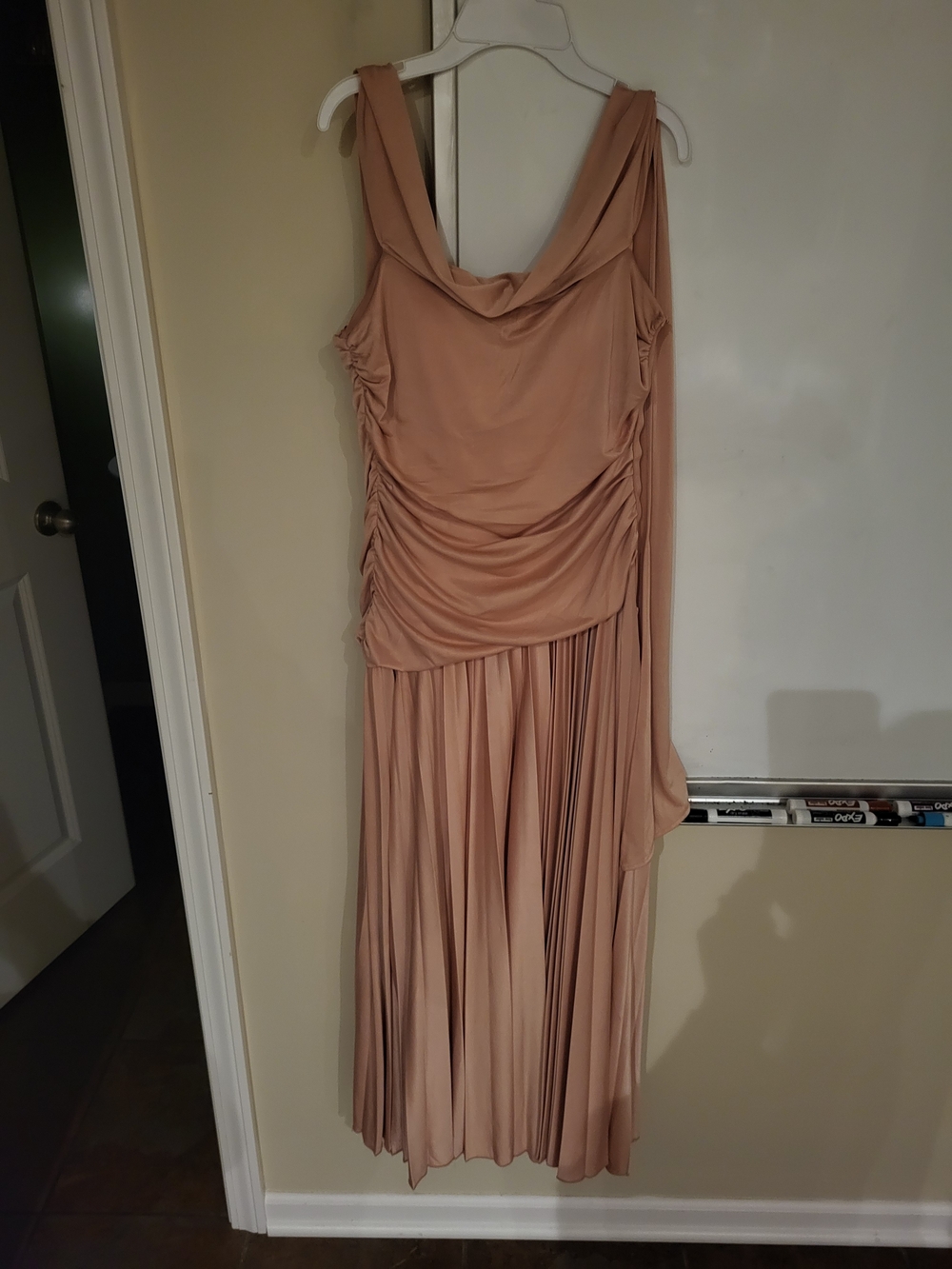 Premier Sleeveless Cowl Neck Maxi Dress in Blush Pink / Size 8
